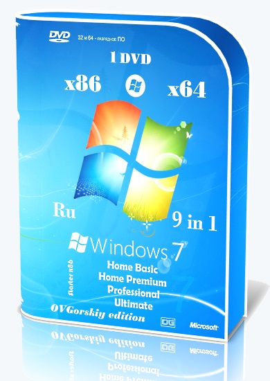 Microsoft Windows 7 SP1 [x86/x64] [Ru] [9 in 1] [Update 10.2023] (2023) PC | by OVGorskiy [1DVD]